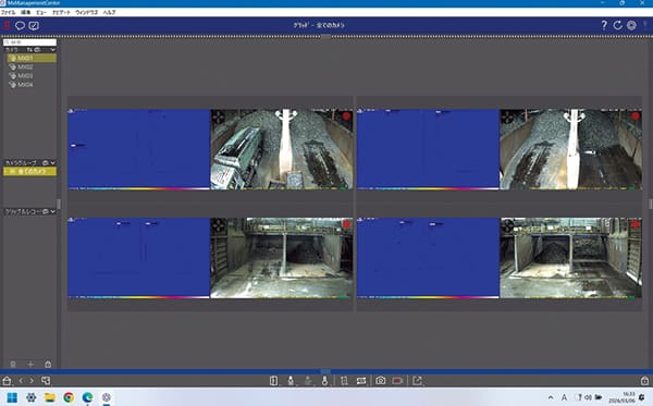 サーマル映像と実際の映像を並列させ、事務所から現場の石川賢一様 状況を常に表示できる